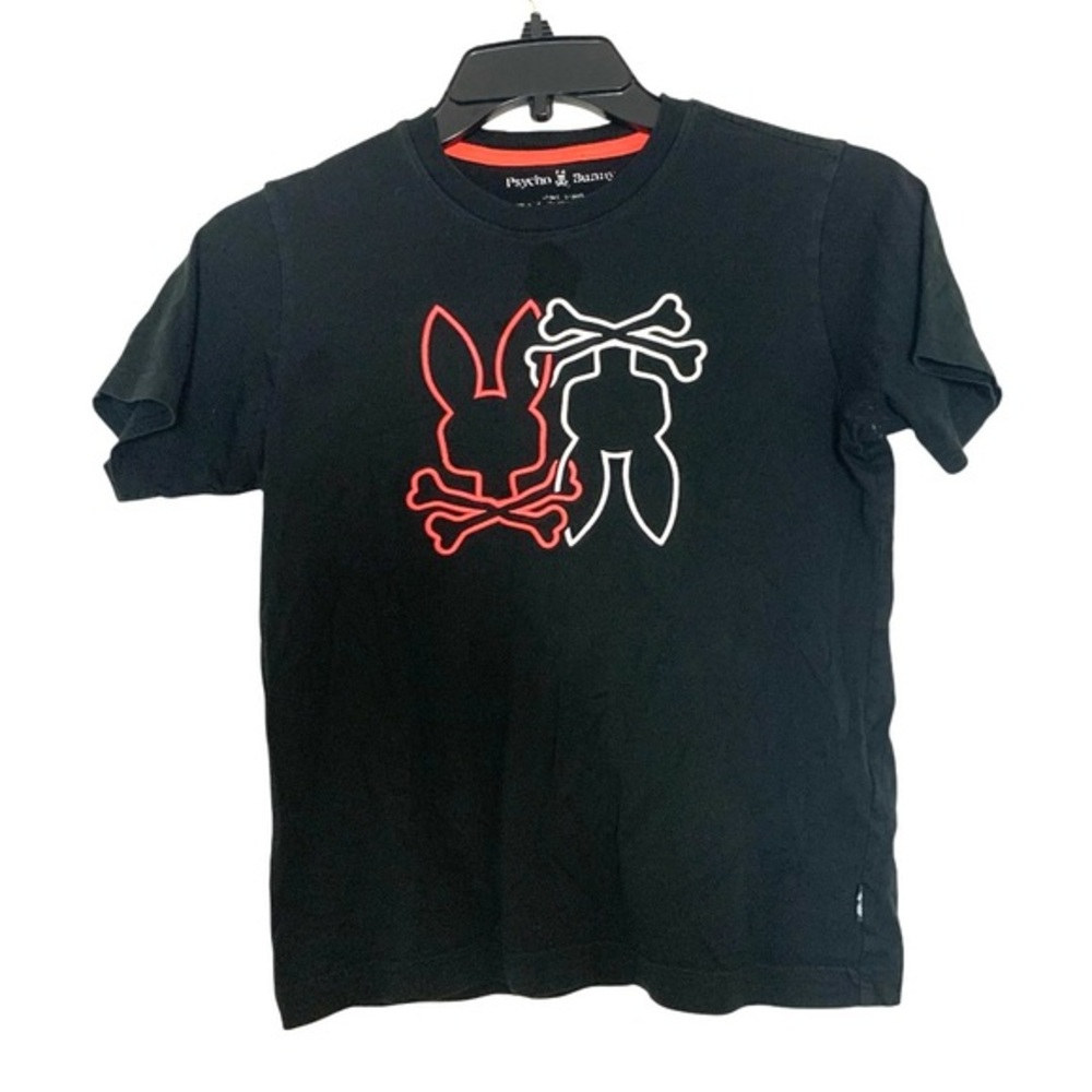 Psycho Bunny Black T-Shirt with Red and White Logo